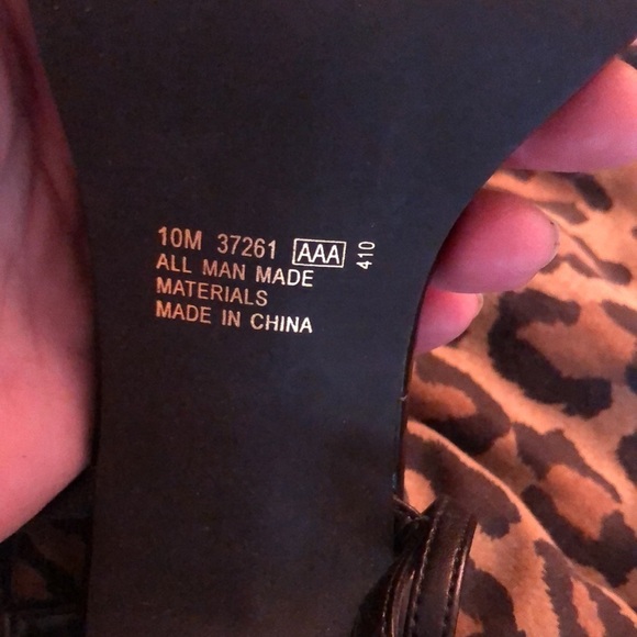 Bongo size 10 Black ankle Wrap platform Heel open toe sequin detail NWOT - Picture 8 of 9